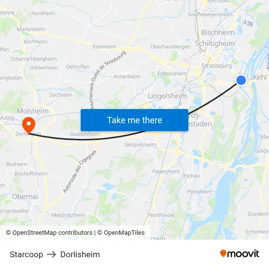 Starcoop to Dorlisheim map