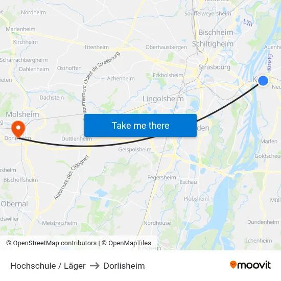 Hochschule / Läger to Dorlisheim map