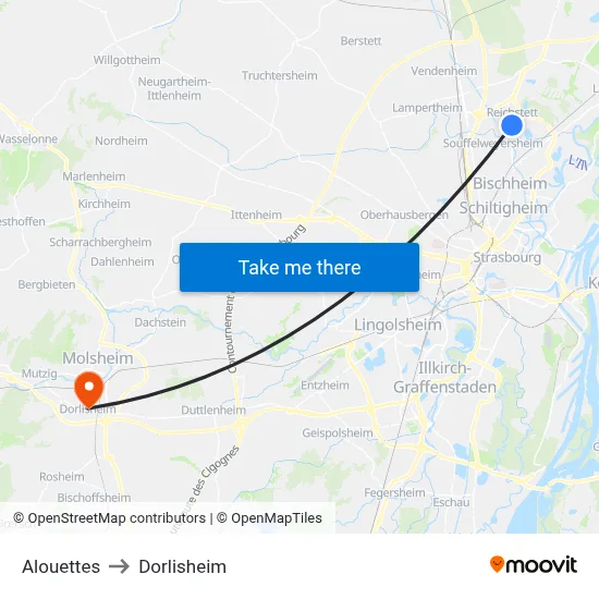 Alouettes to Dorlisheim map