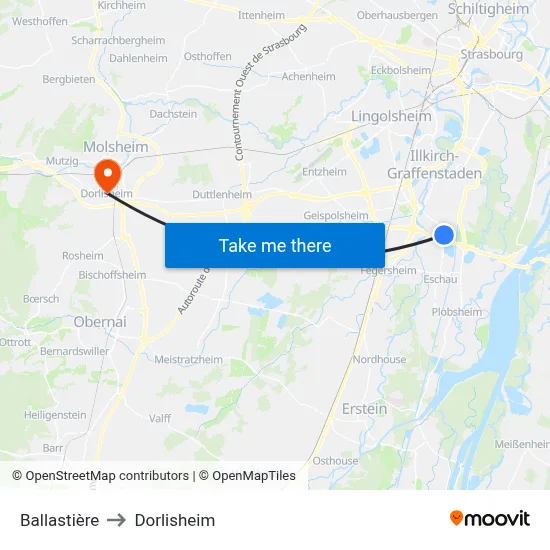 Ballastière to Dorlisheim map