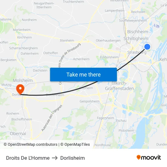 Droits De L'Homme to Dorlisheim map
