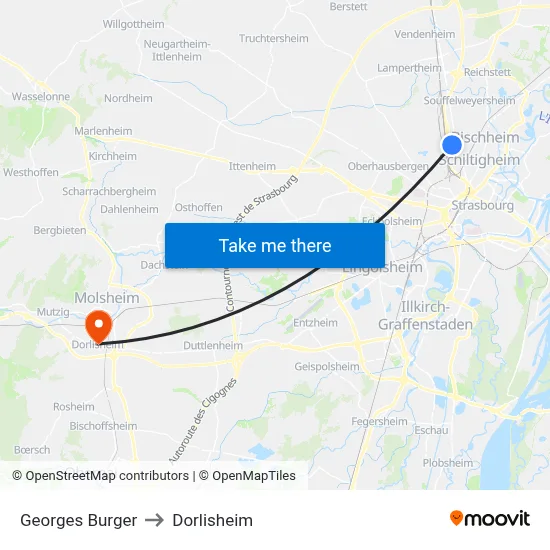 Georges Burger to Dorlisheim map