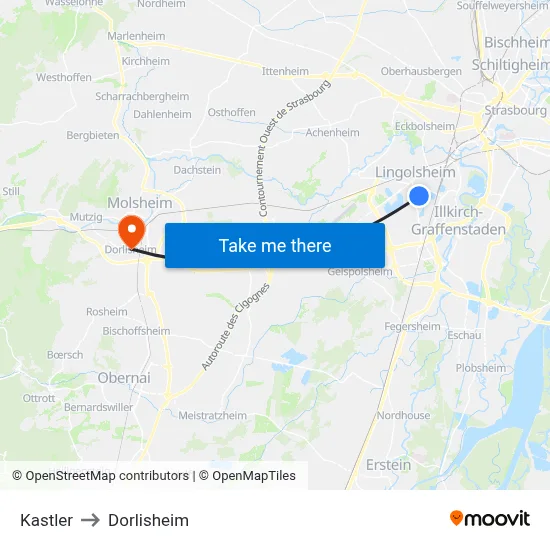 Kastler to Dorlisheim map