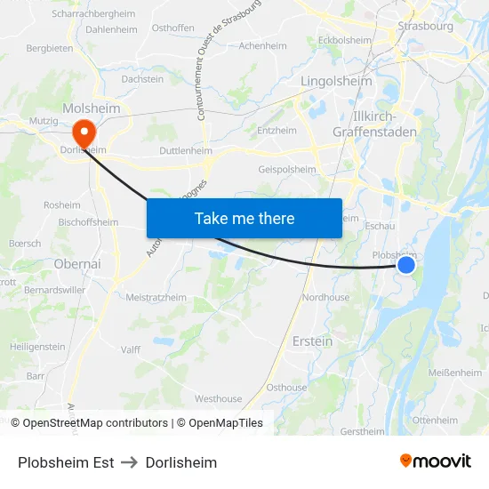 Plobsheim Est to Dorlisheim map