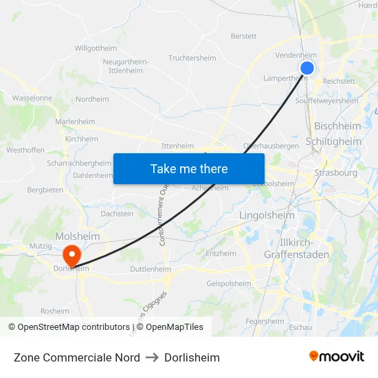 Zone Commerciale Nord to Dorlisheim map
