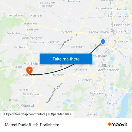 Marcel Rudloff to Dorlisheim map