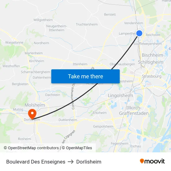 Boulevard Des Enseignes to Dorlisheim map