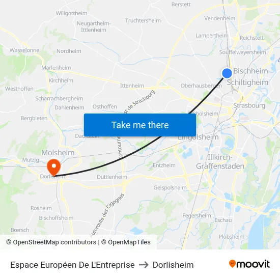 Espace Européen De L'Entreprise to Dorlisheim map