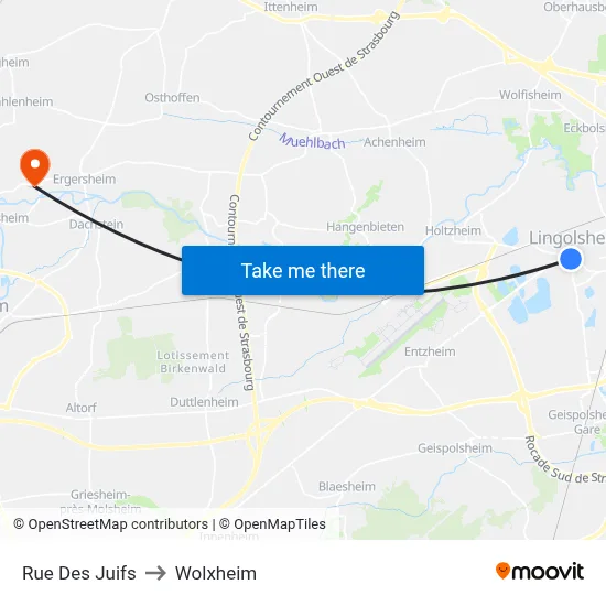 Rue Des Juifs to Wolxheim map