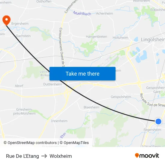 Rue De L'Etang to Wolxheim map