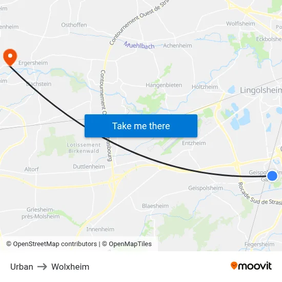 Urban to Wolxheim map
