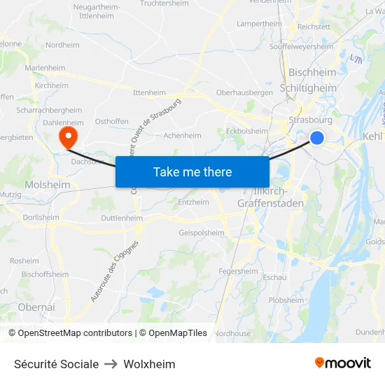 Sécurité Sociale to Wolxheim map