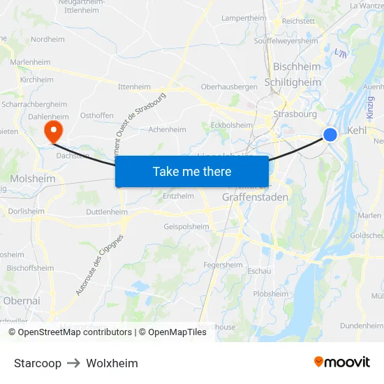 Starcoop to Wolxheim map