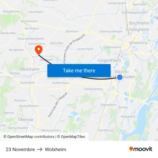 23 Novembre to Wolxheim map