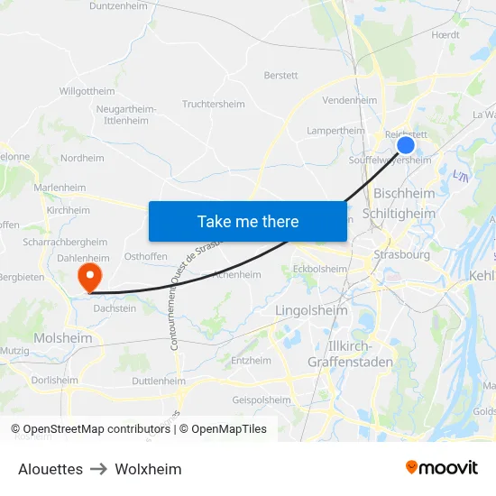Alouettes to Wolxheim map