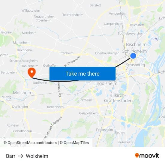 Barr to Wolxheim map
