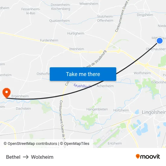 Bethel to Wolxheim map