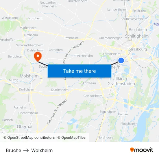 Bruche to Wolxheim map