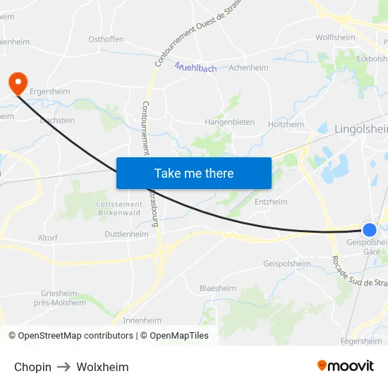 Chopin to Wolxheim map