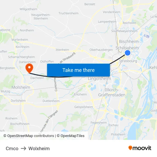 Cmco to Wolxheim map