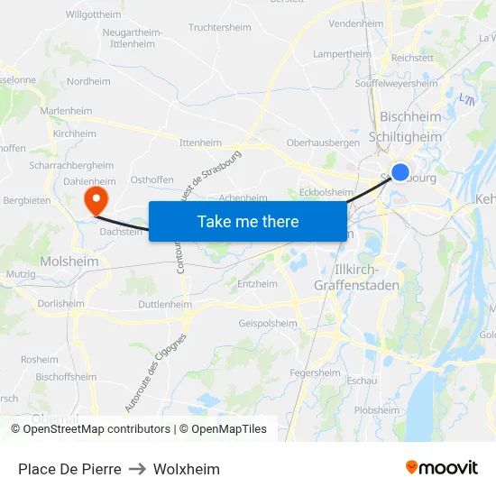 Place De Pierre to Wolxheim map