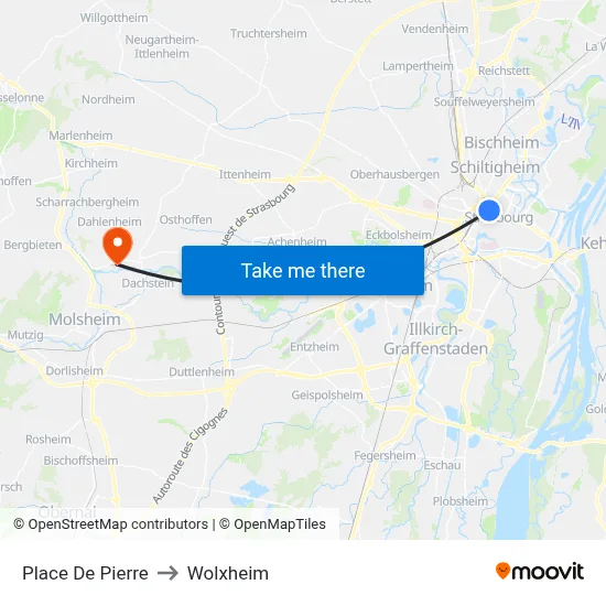 Place De Pierre to Wolxheim map