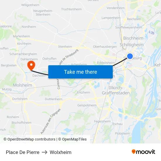 Place De Pierre to Wolxheim map