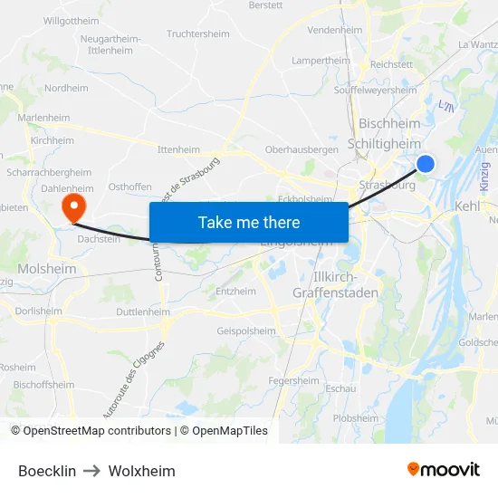 Boecklin to Wolxheim map