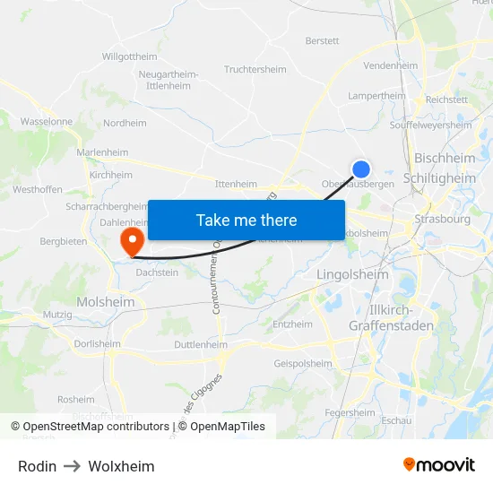 Rodin to Wolxheim map