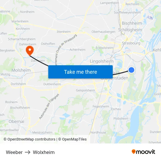 Weeber to Wolxheim map