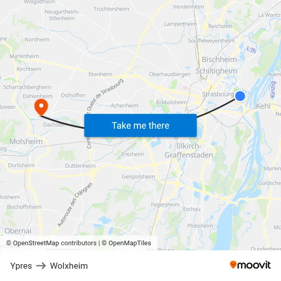 Ypres to Wolxheim map
