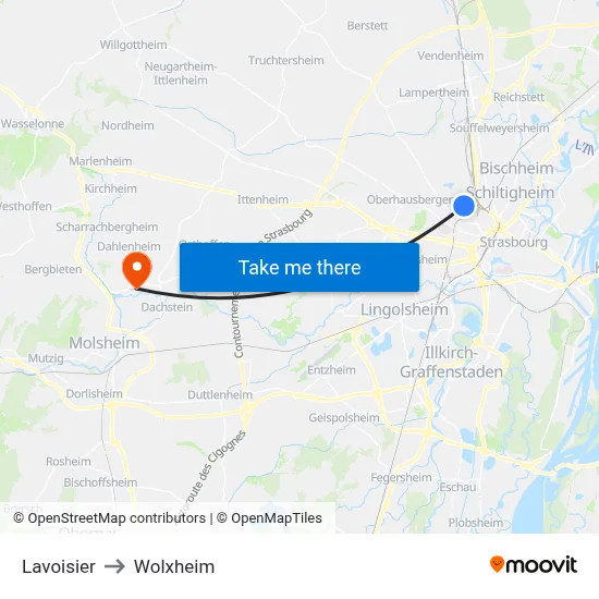 Lavoisier to Wolxheim map