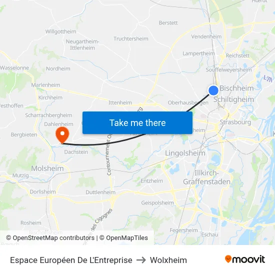 Espace Européen De L'Entreprise to Wolxheim map