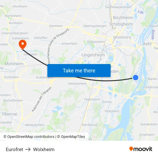 Eurofret to Wolxheim map