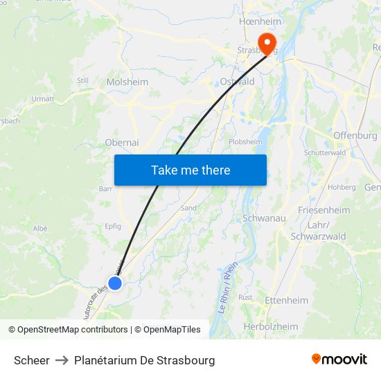 Scheer to Planétarium De Strasbourg map