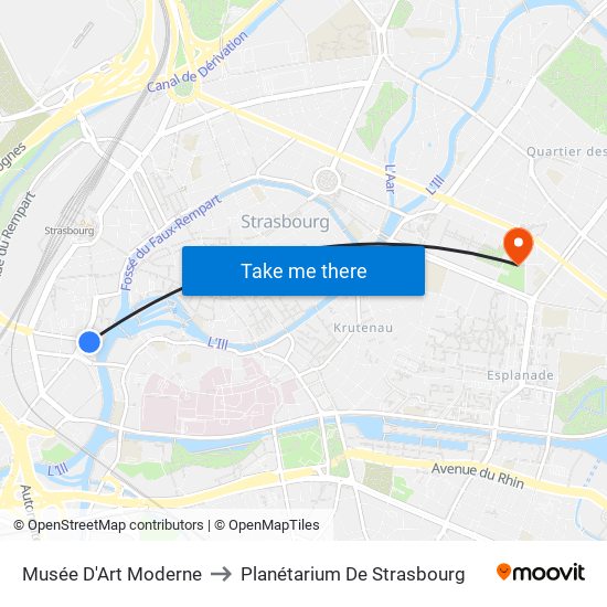 Musée D'Art Moderne to Planétarium De Strasbourg map