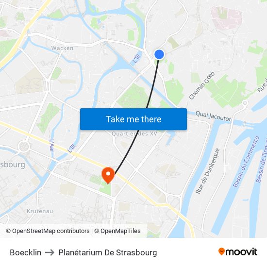 Boecklin to Planétarium De Strasbourg map