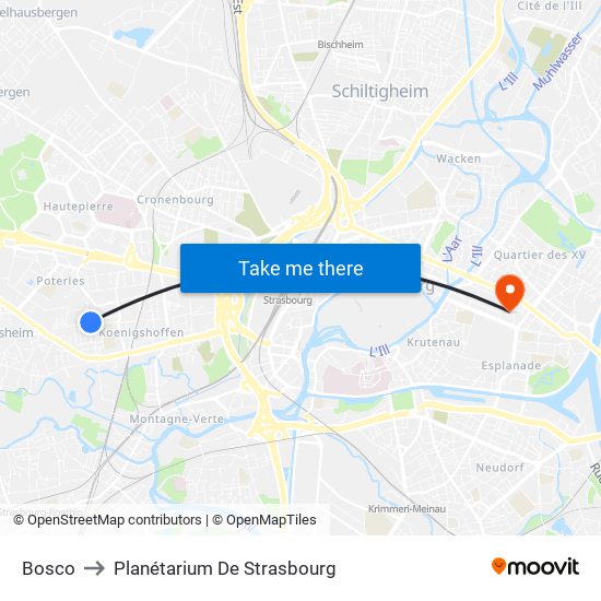Bosco to Planétarium De Strasbourg map