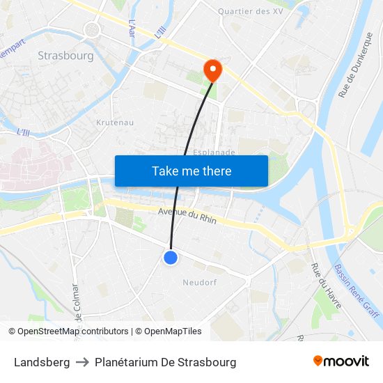 Landsberg to Planétarium De Strasbourg map