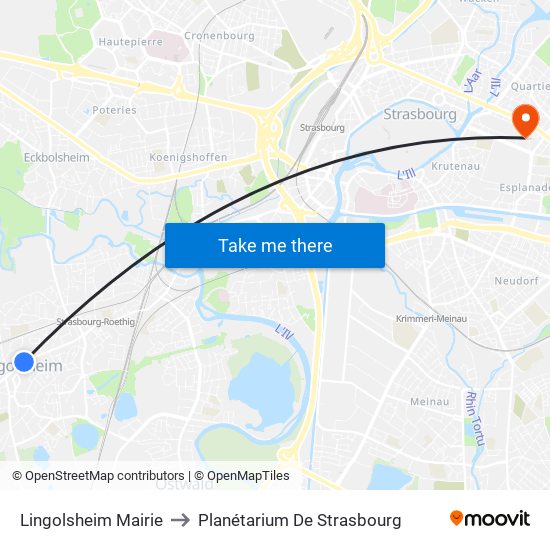 Lingolsheim Mairie to Planétarium De Strasbourg map