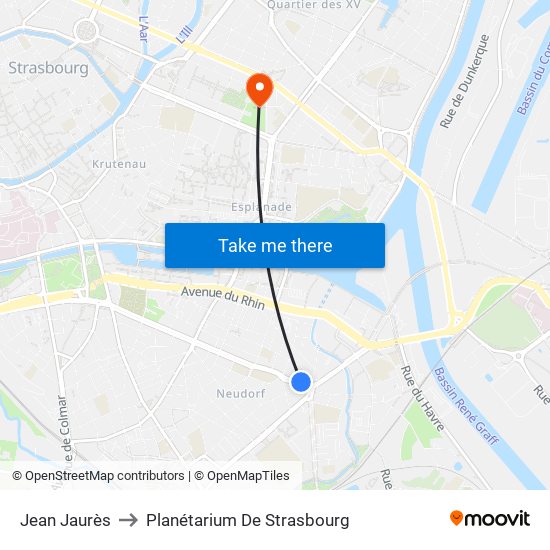 Jean Jaurès to Planétarium De Strasbourg map