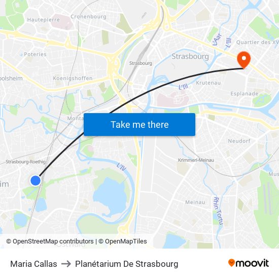Maria Callas to Planétarium De Strasbourg map