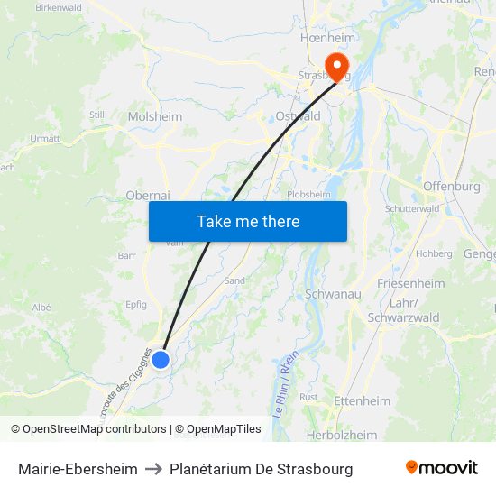 Mairie-Ebersheim to Planétarium De Strasbourg map