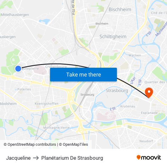Jacqueline to Planétarium De Strasbourg map
