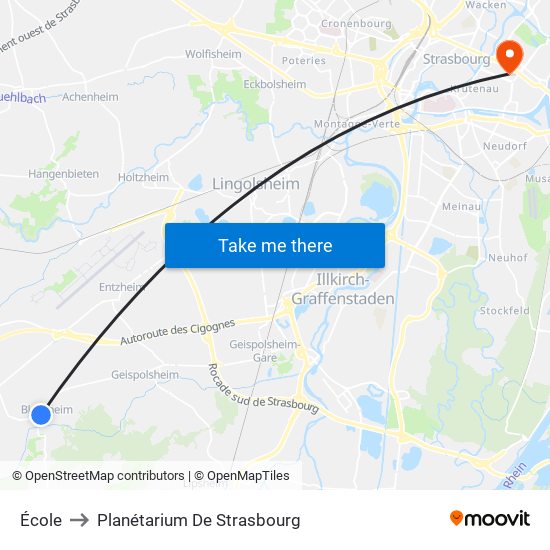 École to Planétarium De Strasbourg map