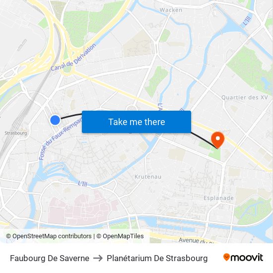 Faubourg De Saverne to Planétarium De Strasbourg map