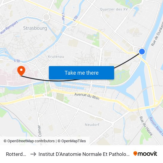 Rotterdam to Institut D'Anatomie Normale Et Pathologique map
