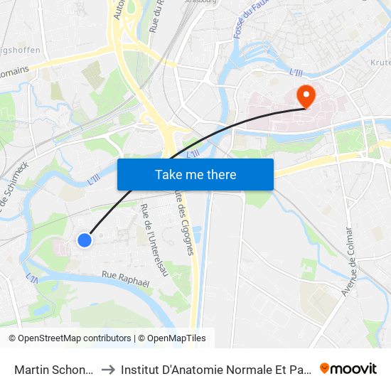Martin Schongauer to Institut D'Anatomie Normale Et Pathologique map