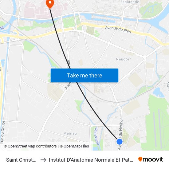 Saint Christophe to Institut D'Anatomie Normale Et Pathologique map