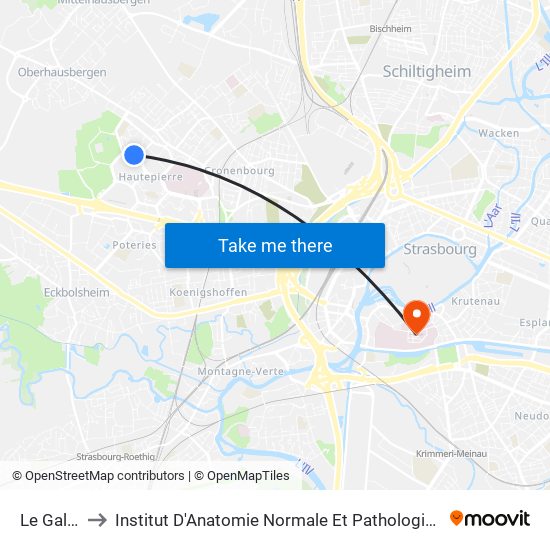 Le Galet to Institut D'Anatomie Normale Et Pathologique map